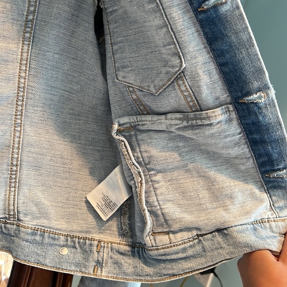 GUC H&M light wash fitted jean jacket sz 6 - Picture 6 of 8